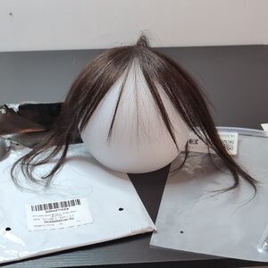 5x12 Wispy French Bangs Clip In Hair Piece Topper For Women Dark Brown